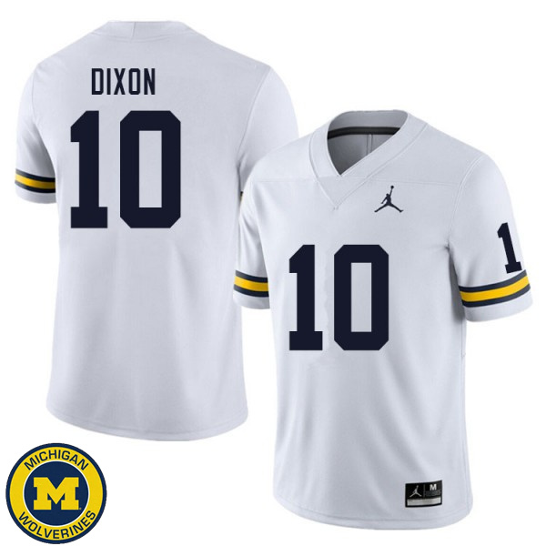 Mens University of Michigan #10 Cristian Dixon White College Game Jersey